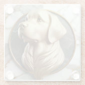 Geraffineerde Golden Retriever Marble Impression Glazen Onderzetter (Achterkant)