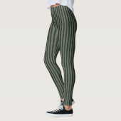 Geraffineerde groene monochrome verticale dunne st leggings (Links)