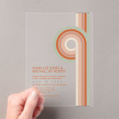 Geraffineerde lijnen Geometric Wedding Terra Cotta Acryl Uitnodigingen (Insitu (Draagbaar))