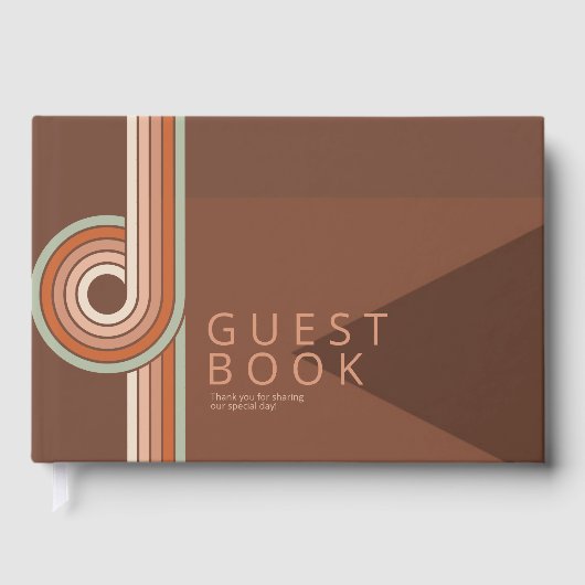 Geraffineerde lijnen Geometric Wedding Terra Cotta Gastenboek (Voorkant)