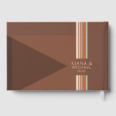 Geraffineerde lijnen Geometric Wedding Terra Cotta Gastenboek (Achterkant)