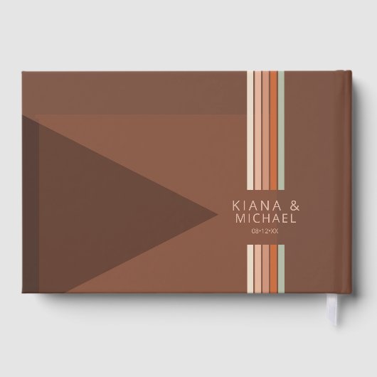 Geraffineerde lijnen Geometric Wedding Terra Cotta Gastenboek (Achterkant)