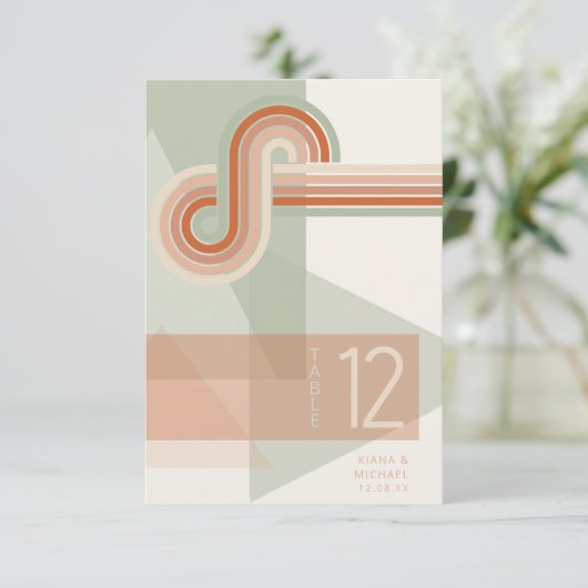 Geraffineerde lijnen Geometric Wedding Terra Cotta Kaart (Staand voorkant)