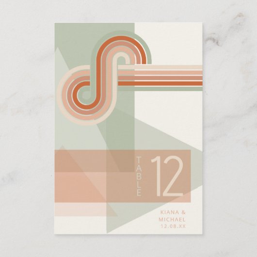 Geraffineerde lijnen Geometric Wedding Terra Cotta Kaart (Achterkant)