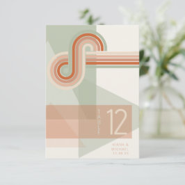 Geraffineerde lijnen Geometric Wedding Terra Cotta Kaart