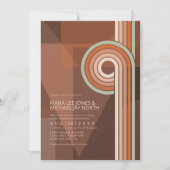 Geraffineerde lijnen Geometric Wedding Terra Cotta Kaart (Voorkant)