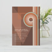 Geraffineerde lijnen Geometric Wedding Terra Cotta Kaart (Staand voorkant)