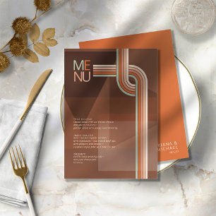 Geraffineerde lijnen Geometric Wedding Terra Cotta Menu