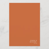 Geraffineerde lijnen Geometric Wedding Terra Cotta Menu (Achterkant)