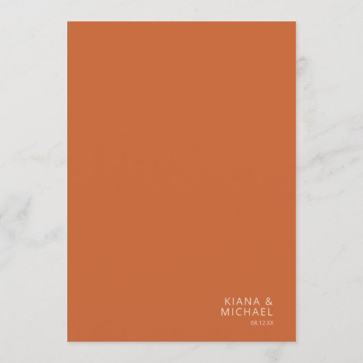 Geraffineerde lijnen Geometric Wedding Terra Cotta Menu (Achterkant)