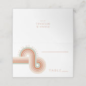 Geraffineerde lijnen Geometric Wedding Terra Cotta Plaatskaartje (Buitenkant ongevouwen)