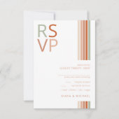 Geraffineerde lijnen Geometric Wedding Terra Cotta RSVP Kaartje (Voorkant)