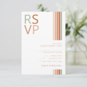 Geraffineerde lijnen Geometric Wedding Terra Cotta RSVP Kaartje (Staand voorkant)