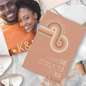 Geraffineerde lijnen Geometric Wedding Terra Cotta Save The Date