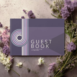 Geraffineerde lijnen Geometric Wedding Violet ID98 Gastenboek