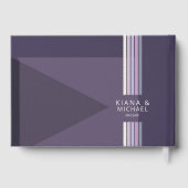 Geraffineerde lijnen Geometric Wedding Violet ID98 Gastenboek (Achterkant)