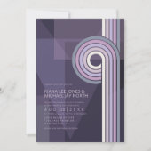 Geraffineerde lijnen Geometric Wedding Violet ID98 Kaart (Voorkant)