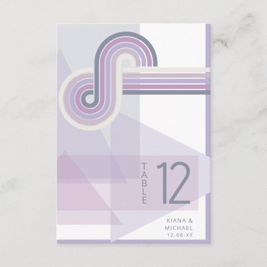 Geraffineerde lijnen Geometric Wedding Violet ID98 Kaart (Voorkant)