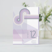 Geraffineerde lijnen Geometric Wedding Violet ID98 Kaart (Staand voorkant)