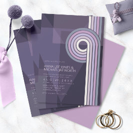 Geraffineerde lijnen Geometric Wedding Violet ID98 Kaart