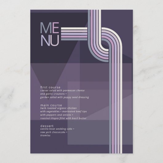 Geraffineerde lijnen Geometric Wedding Violet ID98 Menu (Voorkant)