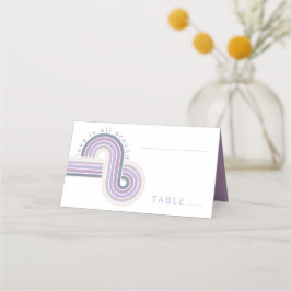 Geraffineerde lijnen Geometric Wedding Violet ID98 Plaatskaartje