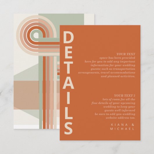 Geraffineerde lijnen Geometrische details Terra Co Informatiekaartje (Voorkant / Achterkant)