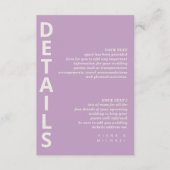 Geraffineerde lijnen geometrische details Violet I Informatiekaartje (Voorkant)