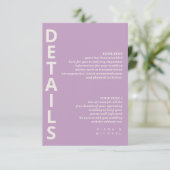 Geraffineerde lijnen geometrische details Violet I Informatiekaartje (Staand voorkant)