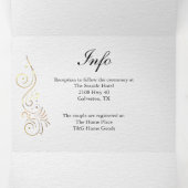 Geraffineerde luxe goudbruiloft drieluik uitnodiging (Binnenkant midden)