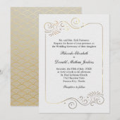 Geraffineerde luxe goudbruiloft kaart (Voorkant / Achterkant)