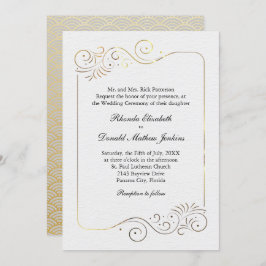 Geraffineerde luxe goudbruiloft kaart