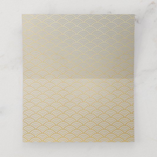 Geraffineerde luxe goudbruiloft plaatskaartje (Binnenkant ongevouwen)