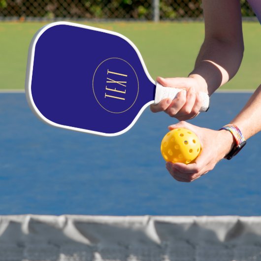 Geraffineerde moderne tekst Deep Navy Blue achterg Pickleball Paddle (Insitu)