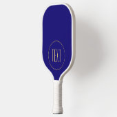 Geraffineerde moderne tekst Deep Navy Blue achterg Pickleball Paddle (Links)