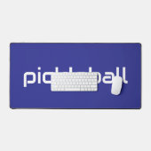 Geraffineerde moderne witte PICKLEBALL op marinebl Bureaumat (Keyboard & Muis)