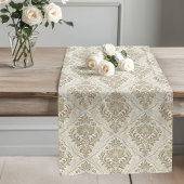 Geraffineerde Neutral Damask Table Runner  Stijl Lange Tafelloper