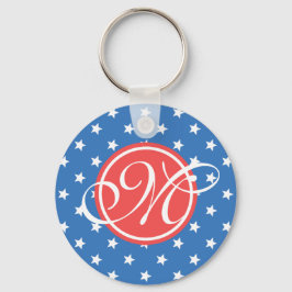 Geraffineerde Patriot Monogrammed Sleutelhanger