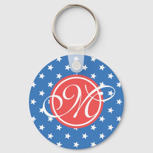 Geraffineerde Patriot Monogrammed Sleutelhanger (Voorkant)