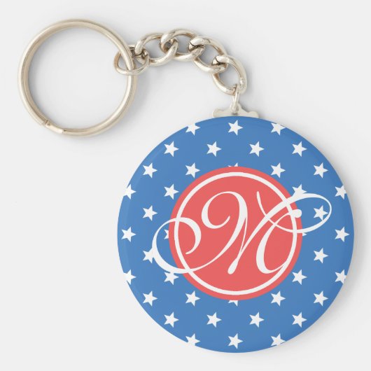 Geraffineerde Patriot Monogrammed Sleutelhanger (Voorkant)