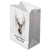 Geraffineerde rendieren, vrolijke en heldere Feest Medium Cadeauzakje (Voorkant Gekanteld)