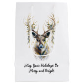 Geraffineerde rendieren, vrolijke en heldere Feest Medium Cadeauzakje (Achterkant)