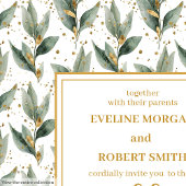 Geraffineerde salie groen goud eucalyptus bruiloft kaart