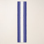 Geraffineerde sportieve chique marine blauw witte  sjaal<br><div class="desc">Dit stijlvolle,  sportieve ontwerp is voorzien van lange witte middenstrepen tegen marineblauwe randen.</div>