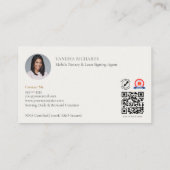 Geraffineerde Tan & Gold Feather Notary Foto QR-co Visitekaartje (Achterkant)