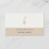 Geraffineerde Tan & Gold Feather Notary Foto QR-co Visitekaartje (Voorkant)