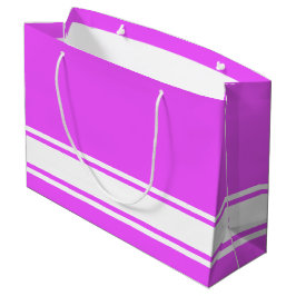 Geraffineerde witte basis racestrepen op tropisch  groot cadeauzakje