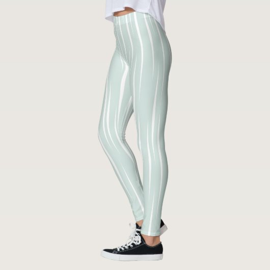 Geraffineerde witte unieke vlammen Blauwgroen Leggings (Links)