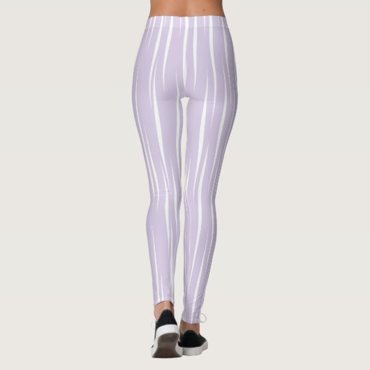 Geraffineerde witte unieke vlammen Lila Leggings (Achterkant)