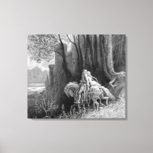 Geraint en Enid Ride Away Canvas Afdruk